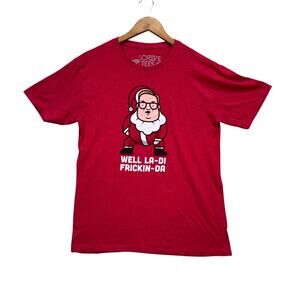 The Chive On KCCO Chris Farley Christmas Elf Santa Red RARE xmas T Shirt Tee M
